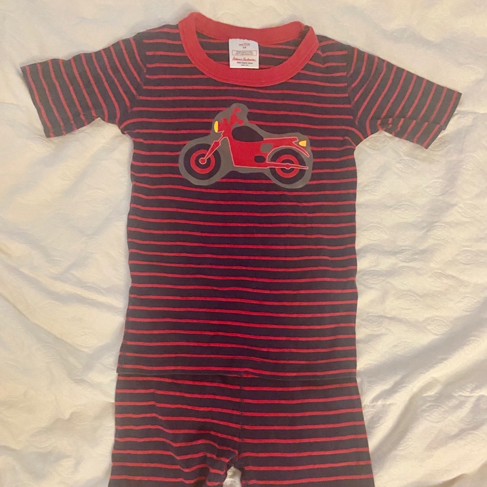 Hanna Andersson Motorcycle 2pc Short PJ Sz 130/8